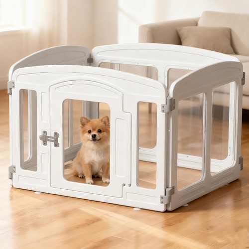Clear puppy playpen indoor - clear,