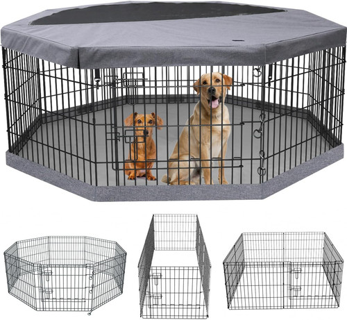 Foldable metal dog exercise - foldable,
